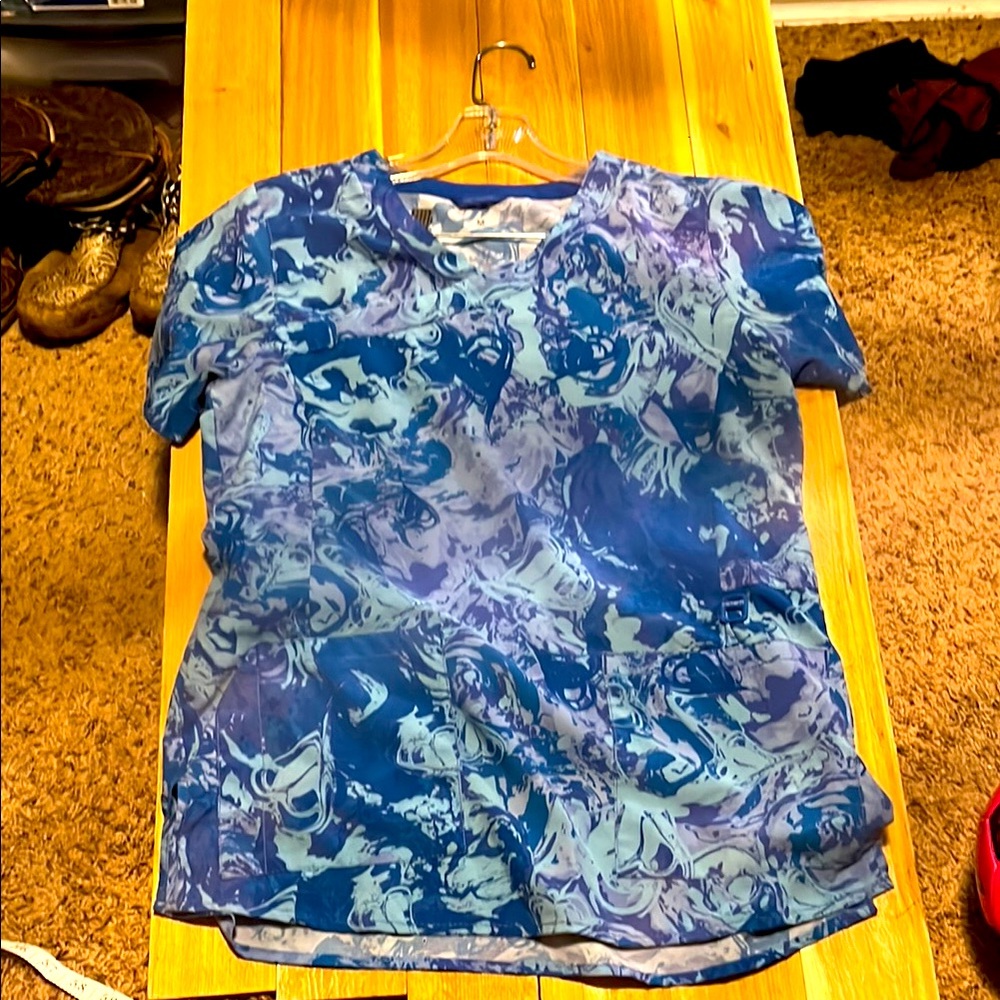 Blue Patterned Scrub Top - Pro-Force Carhartt M
